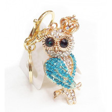 2015 promotional product rhinestone owl keychain cheap keyring wholesale